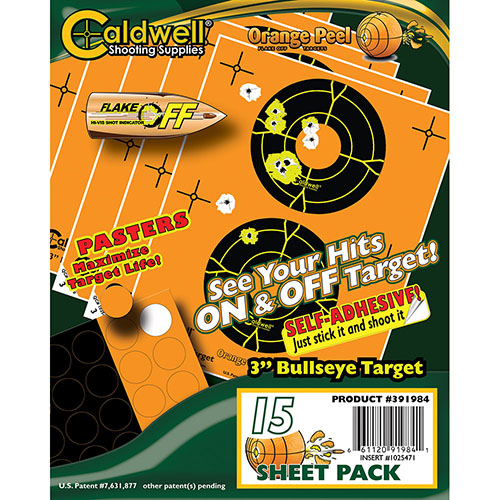 I bersagli Orange Peel® di Caldwell® offrono visibilità immediata dei colpi, anche a distanza, grazie alla tecnologia a doppio colore e un design facile da acquisire.
