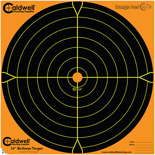 Hol dir die Caldwell Orange Peel Targets! Sie zeigen Treffer sofort, erleichtern das Zielen durch den Kontrast und sind in vielen Grössen erhältlich.