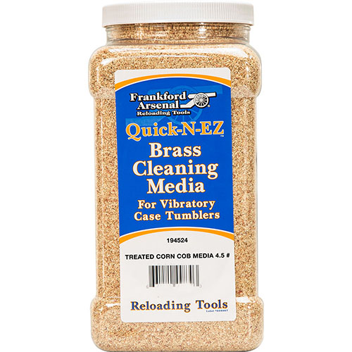 Il Frankford Arsenal Brass Cleaning Media, con 4.5 lbs di Treated Corn Cob Media, pulisce e lucida efficacemente le cartucce grazie al polish già aggiunto.
