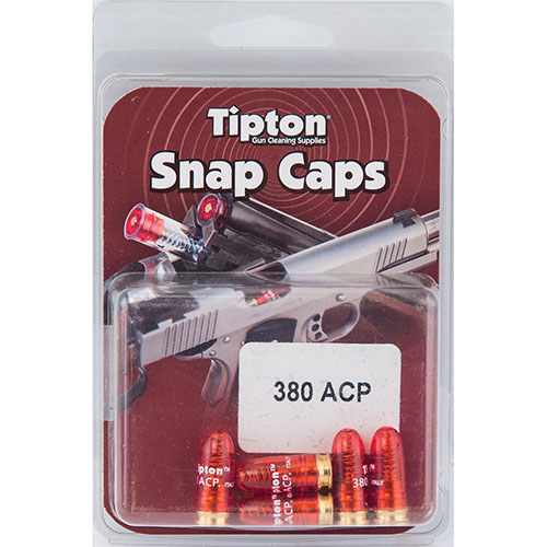 I Tipton Snap Caps per pistola 380 ACP proteggono il percussore da colpi a vuoto, ideali per controllare il grilletto e rilassare le molle dell'arma.