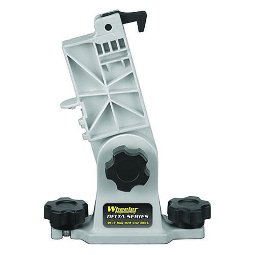 Il Wheeler Delta Series AR-15 Mag Well Vise Block offre stabilità per la pulizia, una stazione per il servizio del bullone e costruzione resistente ai solventi.