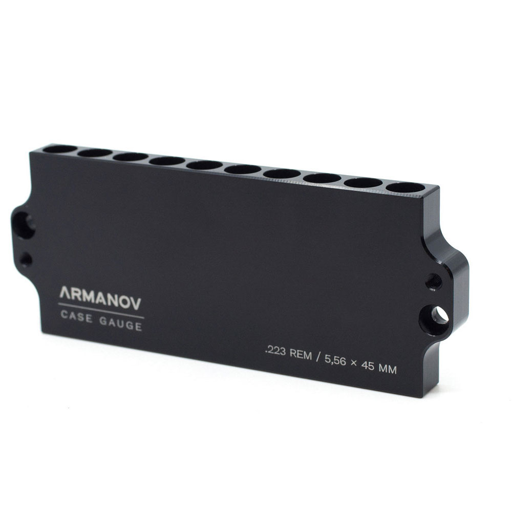 Der ARMANOV Case Gauge für .223 REM bietet präzise Messungen, ist stapelbar und spart Zeit beim Testen von Munition – ideal für schnelle und zuverlässige Ergebnisse!