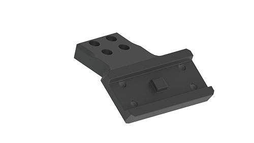 Il supporto Aimpoint ERATAC permette di montare i mirini red dot Aimpoint con un angolo di 20°, compatibile con interfacce universali per una maggiore versatilità.