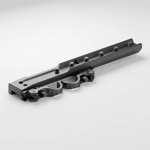 Le ERATAC-Bridge Mount pour Pulsar NV est fabriqué en aluminium aéronautique, avec un fini noir mat résistant et des options de verrouillage flexibles pour une utilisation optimale.