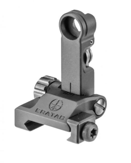 Die ERATAC Backup Sights bieten duale Aperturen, eine niedrigere Bauhöhe, werkzeuglose Höhenanpassung und sind 100% rostfrei für jede Einsatzumgebung.