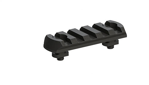 Le rail Picatinny M-LOK de 5 slots ERATAC te permet d'ajouter facilement des accessoires à ton arme, offrant flexibilité et robustesse pour tous tes besoins de tir.