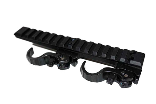 Le Picatinny Riser BH15 L160 d'ERATAC permet un montage sécurisé et rapide d'accessoires tactiques tout en élevant tes optiques pour une meilleure visée.