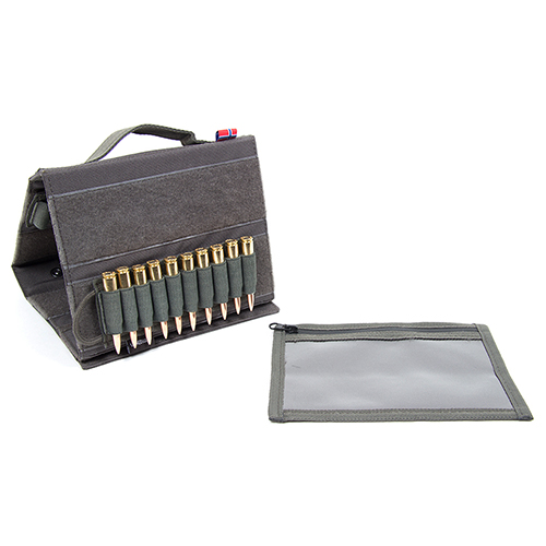 La cartella ULFHEDNAR offre spazio per documenti, libri di tiro e 40 cartucce, mantenendo tutto protetto e facilmente accessibile per i tuoi bisogni al poligono.