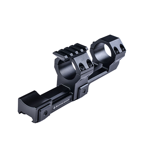 Il montaggio cantilever SCHMEISSER SMP offre anelli da 30 mm, fissaggio sicuro su rail Picatinny e installazione facile per accessori come i mirini reflex.