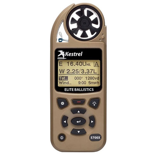 Il Kestrel 5700X Elite offre misurazioni meteorologiche complete, con Bluetooth, app Kestrel LiNK e soluzioni balistiche precise per tiri a lungo raggio.
