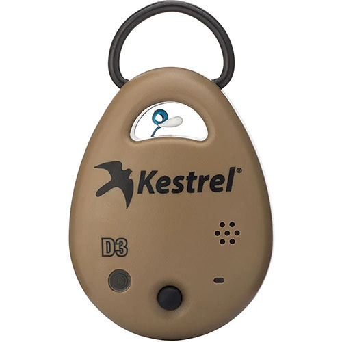 Der Kestrel DROP D3 misst präzise Temperatur, Luftfeuchtigkeit und Druck, ideal für Schiessen, Luftfahrt und mehr. Robust, wasserdicht und mit Kestrel LiNK App.