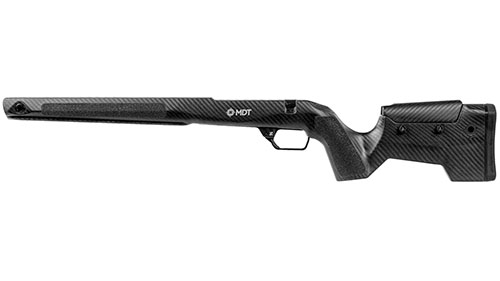 Il MDT CRBN Stock è leggero e resistente, con un design che assorbe le vibrazioni e offre stabilità, comfort e opzioni di montaggio versatili per ogni esigenza.