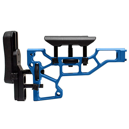 Die MDT Skeleton Rifle Stock bietet werkzeuglose Anpassungen für optimalen Komfort und Leistung, perfekt für deine ACC und ESS Chassis (XTN-Schnittstelle).