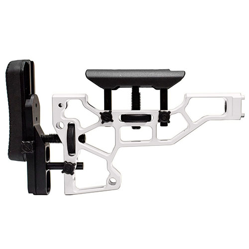 L'MDT Skeleton Rifle Stock offre regolazioni senza attrezzi per il massimo comfort e prestazioni, adattandosi perfettamente alle chassises ACC e ESS (interfaccia XTN).