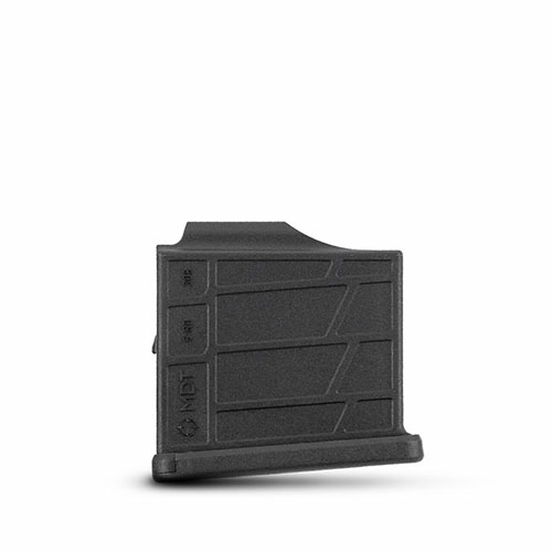 Le chargeur MDT AICS en polymère est robuste, compatible avec plusieurs systèmes et conçu pour les cartouches .308/6.5 Creedmoor, offrant une grande durabilité.