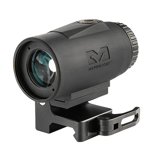 Der Meprolight MMX3 3x Magnifier bietet dir eine schnelle Flip-to-Side-Montage, kein Nachjustieren und eine breite Sicht für präzises Zielen.