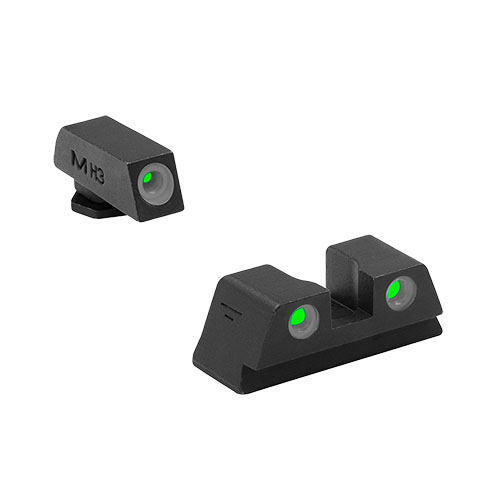 I mirini fissi Meprolight Tru-Dot offrono visibilità superiore e acquisizione rapida del bersaglio, con illuminazione tritium verde per condizioni di scarsa luminosità.