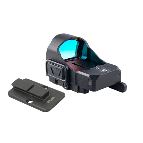 Das Mepro microRDS bietet blitzschnelles Zielen für Pistolen, einfaches Montieren ohne Werkzeug und hat ein selbstleuchtendes Backup-Sicht für maximale Präzision.