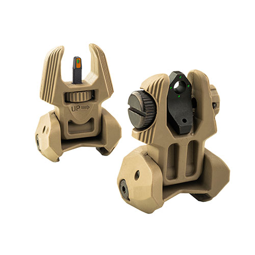 Il Mepro FRBS offre mirini di backup autoluminosi con tritio, facili da regolare e ideali sia di giorno che di notte, garantendo precisione in ogni situazione.