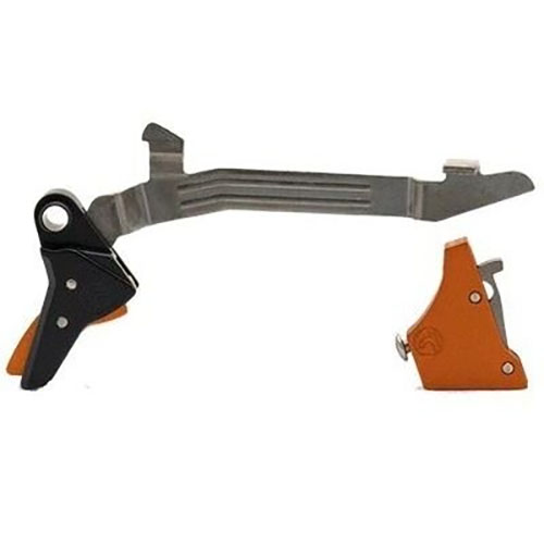 Il grilletto Alpha Red Competition di TIMNEY per GLOCK Gen 3-4 offre un peso di sgancio fisso di 3 lb, migliorando precisione e reattività per i modelli G20, G21, G29, G30, G40 e G41.