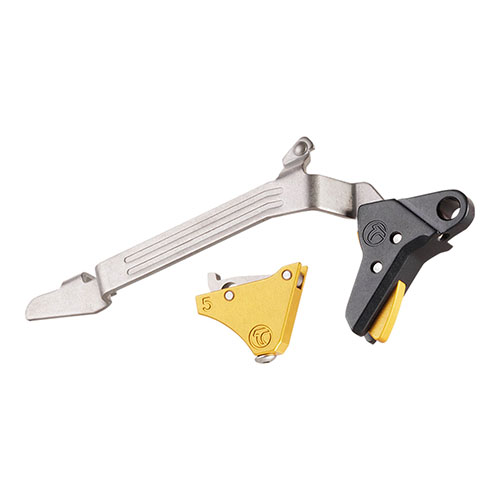 Der Timney Alpha Competition Trigger bietet mit 3 lb (1,36 kg) einen leichten Abzug, einfache Installation und höchste Zuverlässigkeit für deine Glock.