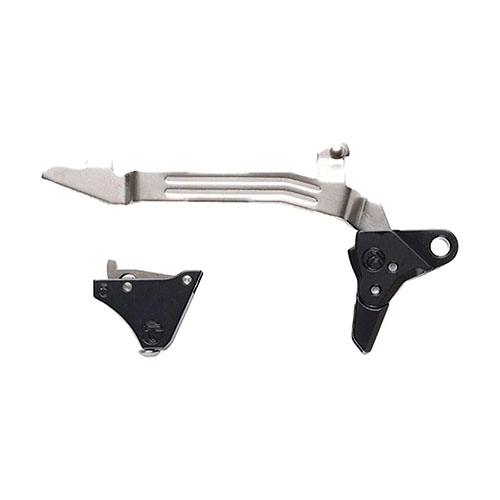 Verbessere dein Glock Gen 5 Erlebnis mit dem Timney Pivot Safety Trigger! Drop-in Design, 3lb Abzugsgewicht und NP3-Beschichtung für optimale Leistung.