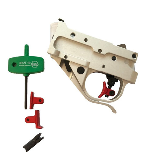 Verbessere die Präzision deiner Ruger 10/22 mit dem Timney Calvin Elite Trigger Kit – einfach einzubauen, langlebig und mit einem klaren Abzug von 1,5 bis 2 lbs.