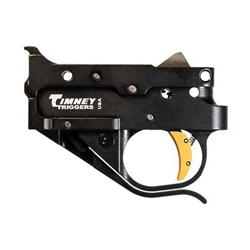 Die TIMNEY RUGER 1022 Trigger Complete Assembly bietet ein zuverlässiges System mit festem Abzugsgewicht von 2,75 lbs, schwarzem Gehäuse und goldener Abzugsspitze.