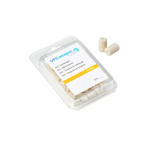 I pulitori di canna VFG COMFORT sono ideali per la pulizia leggera e per oliatura, con 500 pezzi per calibro 4-4.5mm, per un'ottima manutenzione.