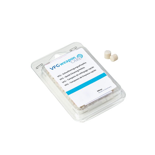 Die VFG Quick Cleaning-Plugs für Cal. 4,5/.177 reinigen zuverlässig deinen Lauf, komprimieren beim Schuss und entfernen alle Rückstände. 500 Stück für optimale Sauberkeit!