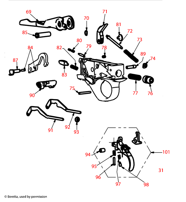 Beretta® A400 LH Trigger Assembly 