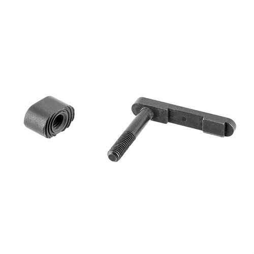 L'assemblaggio del rilascio del caricatore AR-15 di Brownells presenta un rivestimento in ossido nero e un pulsante fresato, garantendo un funzionamento affidabile.