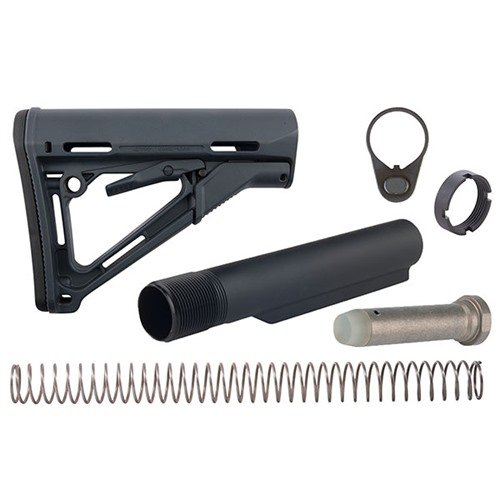 Il kit Brownells include il calciolo Magpul CTR, tubo buffer Mil-Spec e accessori per un'installazione facile, con meccanismo di bloccaggio e comfort migliorato.