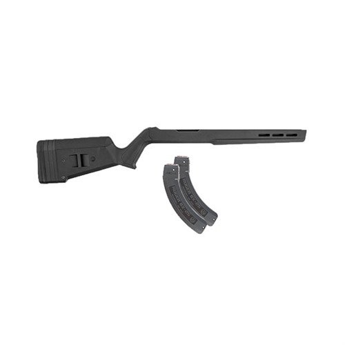 Il RUGER® 10/22® Hunter X-22 offre una struttura in polimero rinforzato, ergonomia migliorata, LOP regolabile e compatibilità M-LOK, per prestazioni ottimali.
