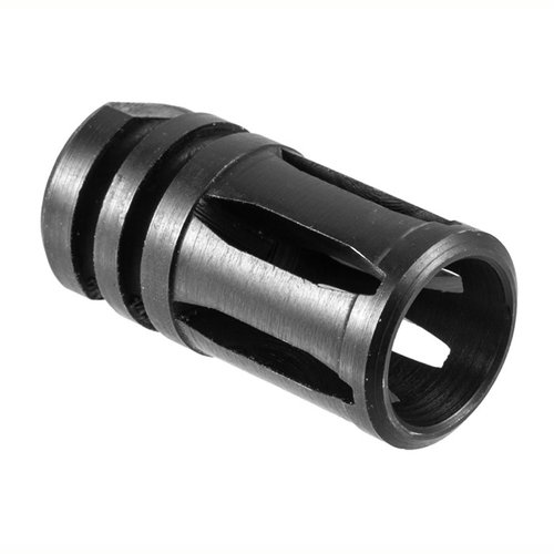 Der AR-15 A1 Flash Hider ist aus 4140 Stahl gefertigt, hat ein schwarzes Oxidfinish und 1/2-28 Gewinde für optimale Leistung und reduzierte Mündungsblitze.