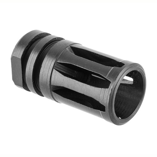 Il flash hider A2 AR-15 calibro 22 offre una finitura in ossido nero, realizzato in acciaio 4140 con filettatura 1/2-28 per prestazioni ottimali.
