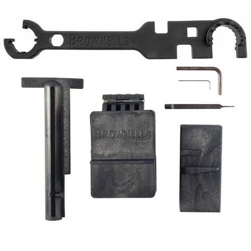 Das Brownells AR-15/M16 Critical Tools Kit bietet unverzichtbare Werkzeuge wie einen Armorer's Wrench, Vise Blocks und Pivot Pin Detent Tools für den perfekten Aufbau und die Anpassung deiner AR-15.
