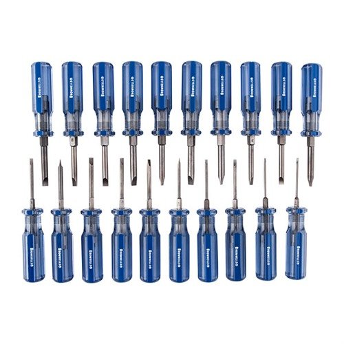 Die Brownells Fixed-Blade Schraubendreher-Sets bieten präzise, parallel geschliffene Klingen, ergonomische Griffe und eine robuste Stahlkonstruktion für optimale Leistung.
