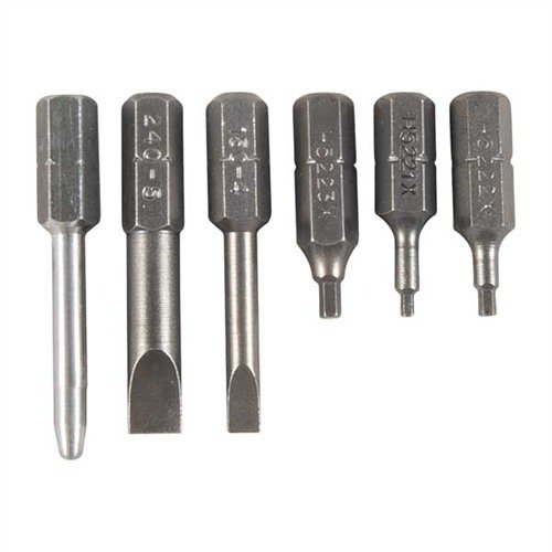 Set di cacciaviti 1911 Magna-Tip, compatto e portatile, con 6 punte precise per smontare e regolare la tua arma, incluso un manico cavo per riporre le punte.