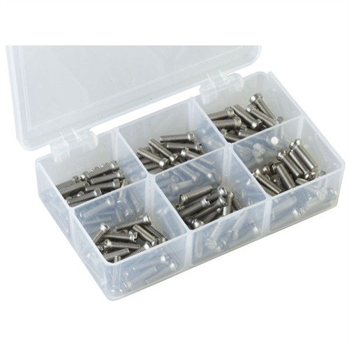 Set di viti in acciaio inox per supporti, anelli e basi, 24 pezzi per stile/size, lunghezza 1/2
