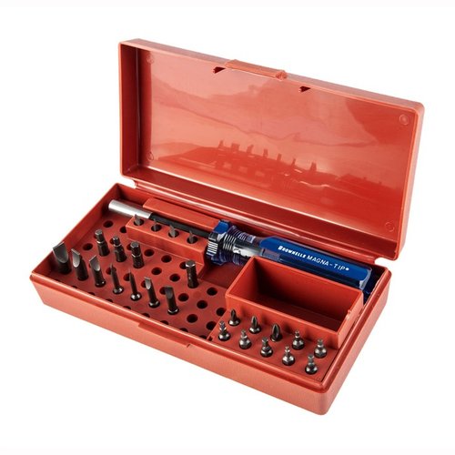 I set di cacciaviti Brownells Standard Magna-Tip® offrono una selezione completa di punte intercambiabili, design ergonomico e costruzione durevole per una manutenzione precisa.