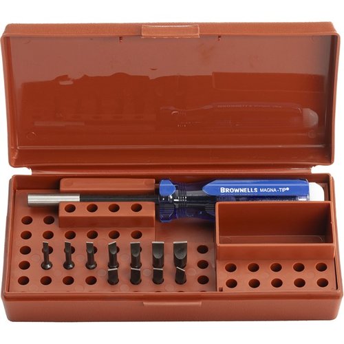 I set di cacciaviti Brownells Standard Magna-Tip® offrono una selezione completa di punte intercambiabili, design ergonomico e costruzione durevole per un uso preciso.