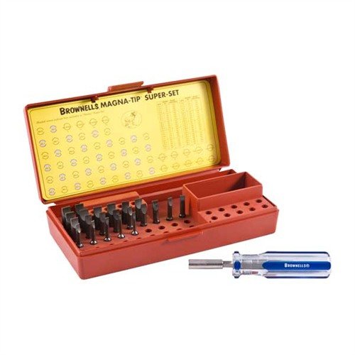 Il set di cacciaviti MAGNA-TIP 22 Bit Starter offre bit con molatura cava per una trasmissione di coppia ottimale, con 22 bit per ogni esigenza di arma.