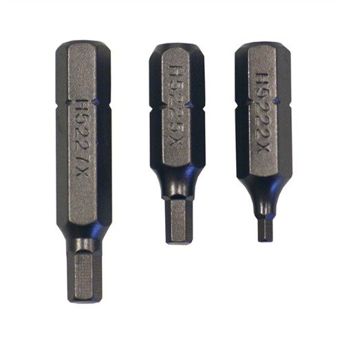 Il set di bit Allen, Phillips e Square offre 17 bit standard da 1" con attacco esagonale da ¼", ideale per armi e accessori di alta qualità.