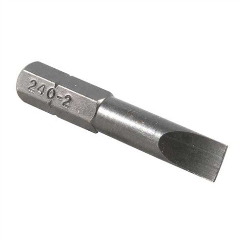 Le set Brownells Magna-Tip Thin-Bit offre 18 embouts en acier trempé pour vis à fente étroite, avec un support en chêne et un rangement pratique.