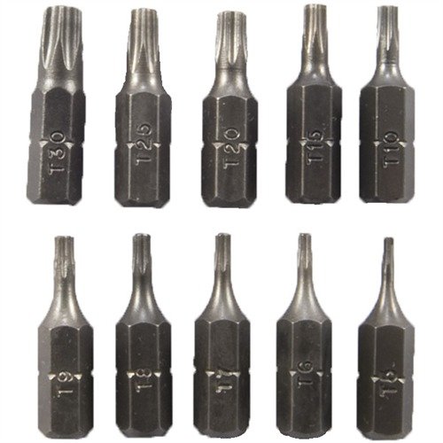Mit dem TORX® BITS 10-teiligen Set hast du die perfekten Bits für Scope-Ringe, Autos und Haushaltsgeräte. Ideal für präzises Arbeiten!