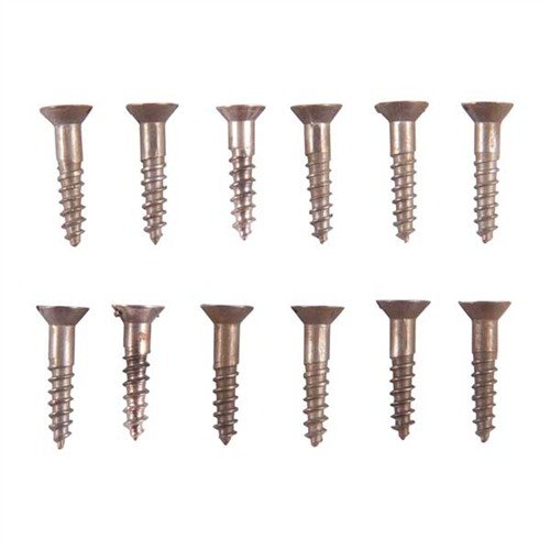 Die UNPLATED STEEL FLAT HEAD WOOD SCREW KIT bietet 12 verschiedene Grössen von unbeschichteten Holzschrauben, ideal zum Brünieren oder Bläuen ohne Abtrag.