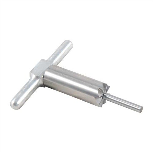 Il Cutter per Muzzle a 90° in acciaio temprato permette di rifinire e quadrato i muzzles di fucili e pistole, con un manico e un pilota intercambiabili.