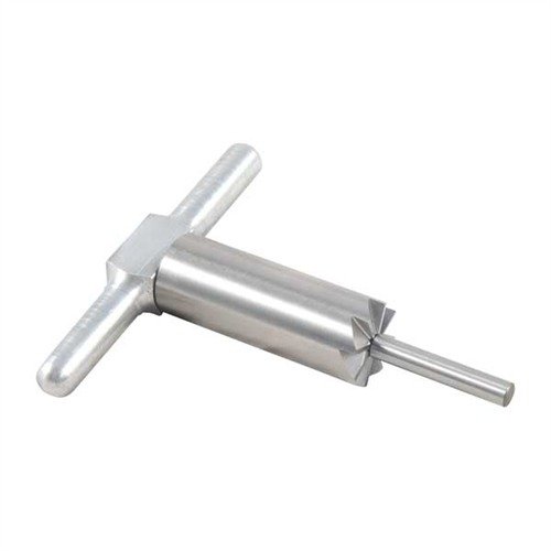 Il cutter per faccia a 90° in acciaio temprato permette di squadrate i musetti delle armi, riparare danni e offre pilot intercambiabili per diverse calibro.