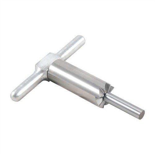 Le cutter à face de 90° en acier trempé permet de redresser et réparer les muzzles de tes armes, avec un pilote interchangeable pour différents calibres.